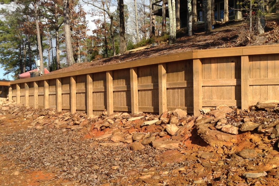 Wood-Retaining-Wall-Header - Wedowee Landscape & Nursery